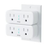 GHome Smart Plug, 15A WiFi Smart Outlet Compatible with Alexa & Google Home, Smart Surge Protector with Remote Control & Timer, Dual Sockets, No Hub Required, 2.4GHz WiFi Only, White, 2 Pack - Image 2