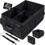 GORILLA GRIP Large Capacity Sturdy Trunk Storage Organizer, Slip and Water Resistant Collapsible Organization Container for Car Sedan or SUV, Multi Compartment Box Vehicle Accessories, Black - Image 2