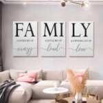GUBIYU Home Family Wall Decor, Set of 3 Inspirational Canvas Prints Black and White Framed Canvas Art Paintings Wood Wall Decoration for Dining Room Bedroom Living Room 12"x16" - Image 2