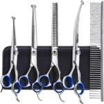 Gimars Titanium Coated Professional 6 in 1 4CR Stainless Steel Dog Grooming Scissors with Safety Round Tip, Heavy Duty Pet Grooming Scissor for Dogs, Cats and Other Animals - Image 2