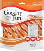 Good ‘n’ Fun Triple Flavor Twists for All Dogs, 70 Count, Treat Your Dog to Long-Lasting Chews Made with Beef Hide, Pork Hide and Chicken - Image 2