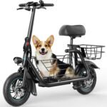 Gyroor Adults Electric Scooter with Large Middle Basket, 550W Motor 18.6 MPH 20 Mile Distance, Foldable E-Scooter with seat for Pets & Cargo - Image 2