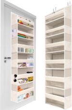 HOMELUX THEORY 1 PC Heavy Duty Over the Door Organizer 55x14x6.7, 6 Large Front & 12 Side Pockets, Hanging Storage Closet Door Organizer for Bedroom, Bathroom and Baby Nursery Storage (Ivory) - Image 2