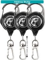 HOOK-EZE Fly Fishing Zinger Retractor for Anglers Vest, Pack of 3 - Fishing Gear and Equipment for Nippers, Forceps, Fly Float Ant, Belt Loops & Backpack - Image 2