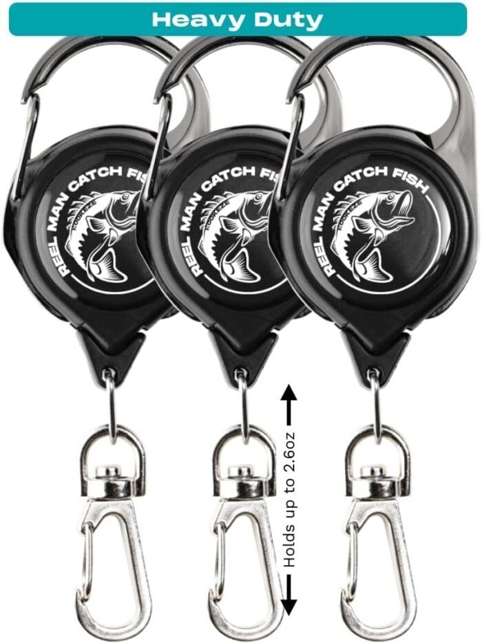 HOOK-EZE Fly Fishing Zinger Retractor for Anglers Vest, Pack of 3 - Fishing Gear and Equipment for Nippers, Forceps, Fly Float Ant, Belt Loops & Backpack - Image 2