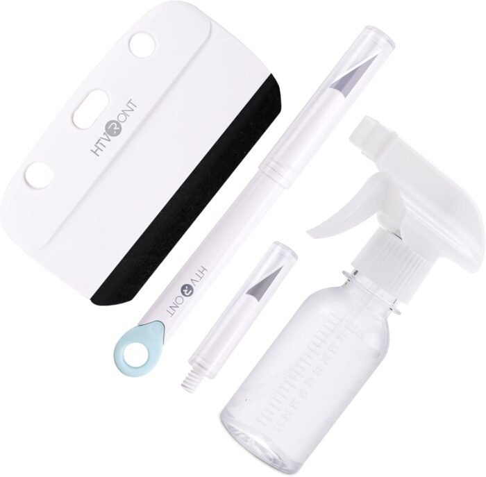 HTVRONT Window Film Kit - 4 Pcs Window Privacy Film Installation Tools, Easy to Apply Glass & Car Windows Tint Kit, Includes Felt Squeegee, Detachable Knife & 1 Extra Blade, 100ML Spray Bottle - Image 2