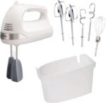 Hamilton Beach 6-Speed Electric Hand Mixer with Whisk, Dough Hooks and Easy Clean Beaters, Powerful 275 Watt Motor, Snap-On Storage Case, White - Image 2