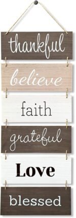 Hanging Wall Decor Sign - Vertical Wall Art Decorations, Rustic Home Farmhouse Decor Living Room, Bedroom, and Bathroom, Rustic Decorations for Home - Image 2