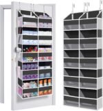 Heavy Duty Over The Door Organizer 5 Tiers, Extra Large Behind Door Storage of 10 Big Front & 10 Mesh Pockets, 80lb Weight Capacity, Hanging Doors Storage Organizer for Closet Bedroom Nursery, Grey - Image 2