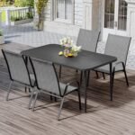 JEAREY Patio Dining Table Sets 5-Piece, Outdoor Dining Furniture Set Table and 4 Chairs, All Weather Dining Set for Lawn, Garden, Backyard, Poolside, Gray - Image 2