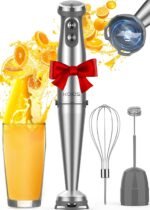 KOIOS Immersion Blender, 1000W Anti-scratch 3-in-1 Hand Blender, Upgraded 12 Speed Stainless Steel Blade Stick Blenders with Turbo Mode, Whisk and Milk Frother, Non-BPA - Image 2