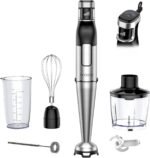 KOIOS Immersion Blender Handheld - Trigger Variable Speed 5-in-1 Immersion Hand Blender 1100W, Anti-Scratch Stainless Steel Shaft, Chopper & Milk Frother, Non-BPA for Soup, Baby Food and Smoothies - Image 2