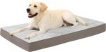 KSIIA Orthopedic Dog Bed Dog Crate Bed Waterproof for Large Dogs Deluxe Plush Washable Pet Mat with Egg Crate Foam & Removable Cover, 35 x 22 Inch, Gray - Image 2