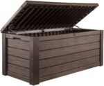 Keter Westwood 150 Gallon Deck Box Organizer, Doubles as 2-Person Bench Seat, Brown – Large Resin Outdoor Storage and Seating with Lockable Lid for Garden, Pool, and Patio - Image 2