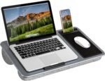 LAPGEAR Home Office Lap Desk with Device Ledge, Mouse Pad, and Phone Holder - Silver Carbon - Fits up to 15.6 Inch Laptops - Style No. 91585 - Image 2