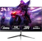 LXZ Gaming Monitor 24.5 inch, 200hz Monitor FHD 1080P Frameless IPS Display with Eye Care, DP/HDMI, Wall Mount Compatible - Black - Image 2