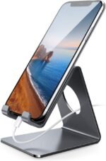 Lamicall Cell Phone Stand, Phone Dock : Cradle, Holder, Stand, Compatible with Phone 12 Mini 11 Pro Xs Xs Max Xr X 8 7 6 6s Plus 5 5s 5c All Android Smartphone Charging, Accessories Desk - Gray - Image 2