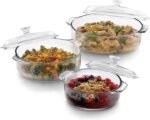 Libbey Baker's Basics 3-Piece Glass Casserole Baking Dish Set with Glass Covers - Image 2