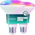 Linkind BR30 Smart Light Bulbs,1200LM Smart Flood Light Bulbs Compatible with AiDot App, Alexa, Google Home, E26 RGBTW Recessed Color Changing Bulbs, 2.4GHz WiFi Only, LED Light Bulbs 14W=85W,2Pack - Image 2