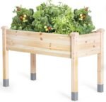 MIXC Wooden Raised Garden Bed with Legs, 48”L X 24”W, Elevated Reinforced Large Planter Box for Vegetable Flower Herb Outdoors - Beam and Column Structure - Unmatched Strength Outlast - Image 2