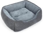 MIXJOY Dog Bed for Large Medium Small Dogs, Rectangle Washable Sleeping Puppy Bed, Soft Calming Cat Beds for Indoor Cats, Orthopedic Pet Sofa Bed, Anti-Slip Bottom with Multiple Size (20'', Grey) - Image 2