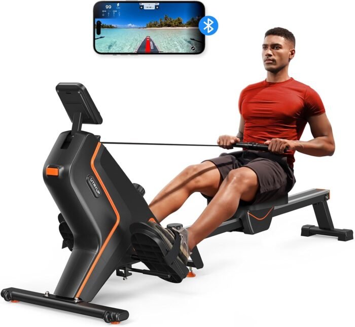 Magnetic Rowing Machines for Home (R05), Water Rowing (R10), 16 Levels of Quiet Resistance Foldable Compact Rowing Machine 350 LB Weight Capacity with Bluetooth, App Supported, Tablet Holder - Image 2