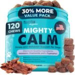 Mighty Paw Calming Chews for Dogs with Melatonin - Vet Formulated Dog Sleep Aid - Puppy & Large Pet Treats - Waggables Calm -Composure Calming Chews for Stress & Relaxation, 120 Count (Made in USA) - Image 2