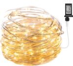 Minetom Fairy Lights Plug in, 33Ft 100 LEDs Waterproof Silver Wire Firefly Lights, Adaptor Included, Starry String Lights for Wedding Indoor Outdoor Christmas Patio Garden Decoration, Warm White - Image 2