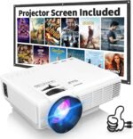 Mini 1080P Projector with Screen, Portable Home Theater Movie Projector with Two-Way Bluetooth, HDMI/USB Input for Smartphone/TV Stick, Ideal for Indoor & Outdoor Use - Image 2