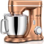 Mini Angel Stand Mixer,10-Speed 5QT Kitchen Electric Mixer,Tilt-Head Food Mixer with Dough Hook, Wire Whisk, Flat Beater, Stainless Steel Bowl (Champagne) - Image 2