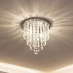 Mini Chandelier, Crystal Chandelier Lighting, 2 Lights, Flush Mount Ceiling Light, H10.4'' x W8.66'' Modern Chandelier Lighting Fixture for Bedroom, Hallway, Bar, Kitchen, Bathroom - Image 2