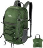 MoKo Hiking Backpack, 40L Large Capacity Camping Backpack with Multiple Pockets, Tear-Resistant Travel Daypack for Men Women, Packable and Lightweight Hiking Daypack for Travel Camping Outdoor, Olive - Image 2