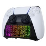 MoKo RGB Backlight Keyboard for PS5 Controller, Bluetooth Wireless Mini Gamepad Chatpad for PlayStation 5 with Upgraded Built-in Speaker & 3.5mm Audio Jack for PS5 Controller Accessories - Image 2