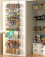 Moforoco 9-Tier Over The Door Pantry Organizer, Pantry Organization and Storage, Black Hanging Basket Wall Spice Rack Seasoning Shelves, Home & Kitchen Bedroom Bathroom House Essentials - Image 2