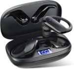 NDO Wireless Earbuds Bluetooth 5.3 Headphones Sport,IPX7 Waterproof Sports Earphones with Earhooks,48H Playtime,Lightweight 7.8g,Fast Charging Case,Noise Cancelling Mic for Running Gym Workout-Black - Image 2
