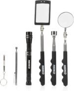 NEIKO 20736A (6) Piece Set, Magnetic Tool & Telescoping Mirror Set, Adjustable Telescoping Magnetic Pickup Tool, Flashlight 15lb Retriever Tool, 360 Swivel, Magnet Mirror, Magnetic Tools for Mechanic - Image 2