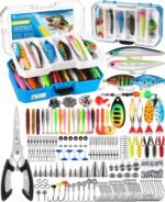 PLUSINNO Fishing Tackle Box with Tackle Included, 373PCS Fishing Lures Kit with Removable Tray, Fishing Gear with Pliers, Weights, Hooks, Accessories, Fishing Tackle Lure Kit Gifts for Men Bass Trout - Image 2
