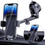 Phone Holder Car [Military-Grade Suction] Universal Car Phone Holder [Thick Case Friendly] Automobile Accessories Dashboard Air Vent Windshield Phone Mount Fit for iPhone Android Smartphones - Image 2
