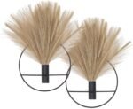 Pretty Jolly Boho Wall Decor, Wall-Mounted Metal Art, Hanging Artificial Pampas Display, Living Room, Bedroom, Bathroom, Diningroom, Fake Faux Plant 2 Pack Black Brown - Image 2