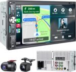 QLED Double Din Car Stereo with Dash Cam & Backup Camera, Wireless Apple CarPlay & Android Auto, Bluetooth, 4.2-Ch 2 Subwoofers Outputs, 7" QLED Touchscreen, MirrorLink, FM/AM Radio - Image 2