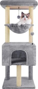 ROYPET Fashion Design 43.3" Cat Trees with Cat Houses,Grey - Image 2