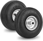 RRQ 10 Inch Pneumatic Wheel 4.10/3.50-4 Tire, 10" Pneumatic Wheels with 5/8" Bearings,2.2" Offset Hub for Garden Cart, Hand Truck, Lawn Cart, Mower (2 Pack) - Image 2