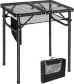 RedSwing Folding Grill Table, Lightweight Height Adjustable Aluminum Table with Mesh Desktop and Mesh Bag for Outdoor Camping Picnic BBQ, Small 2 Feet, Black - Image 2