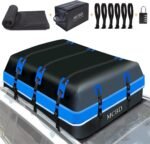 Rooftop Cargo Carrier, 21 Cubic Feet Soft-Shell Waterproof Car Roof Luggage Bag for All Vehicles SUV with/Without Rails, Includes 10 Reinforced Straps + 6 Door Hooks,Storage Bag,Anti-Slip Mat - Image 2