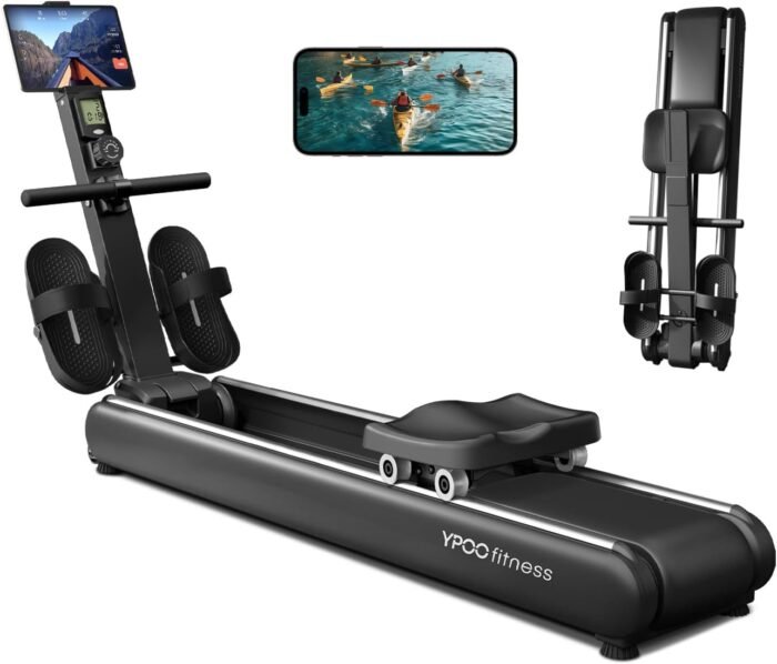 Rowing Machines for Home, Magnetic Row Machine Foldable, 16 Levels Quiet Resistance Rowing Machine with Dual Slide Rail, Folding Indoor Rowers Compact with Max 350lb Weight Capacity - Image 2