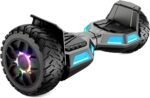 SISIGAD 8.5" Off Road Hoverboard, All Terrain, Self Balancing Scooter with Bluetooth Speaker, LED Lights, Gray, Teen - Image 2