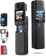 SJCAM C300 Pocket Travel Action Camera 4K,7Hour Power,154° Wide FOV Video Recording,6-Axis Stabilization,Dual-Touch Screen Body Camera,30M Waterproof,Vlogging and Youtube Live Streaming,Black 64G card - Image 2