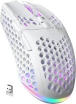 SOLAKAKA SM600 White Wireless Gaming Mouse,Tri-Modes BT5.1/Type-C Wired/2.4G Wireless Mouse with 2 Side Buttons, Programmable Macro Gamer Mouse with RGB Light for Laptop/PC/Mac - Image 2