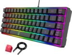 Snpurdiri 60% Gaming Keyboard, Rainbow Backlit Mini Membrane Keyboard for Windows PC Gamers(68 Keys, Black Rainbow) - Image 2