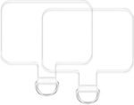 TACOMEGE 2pcs Transparent Phone Tether Tabs for Clear Phone Cases, Cell Phone Tether Replacement for iPhone Smartphone Case (Square Type - Silver Buckle) - Image 2